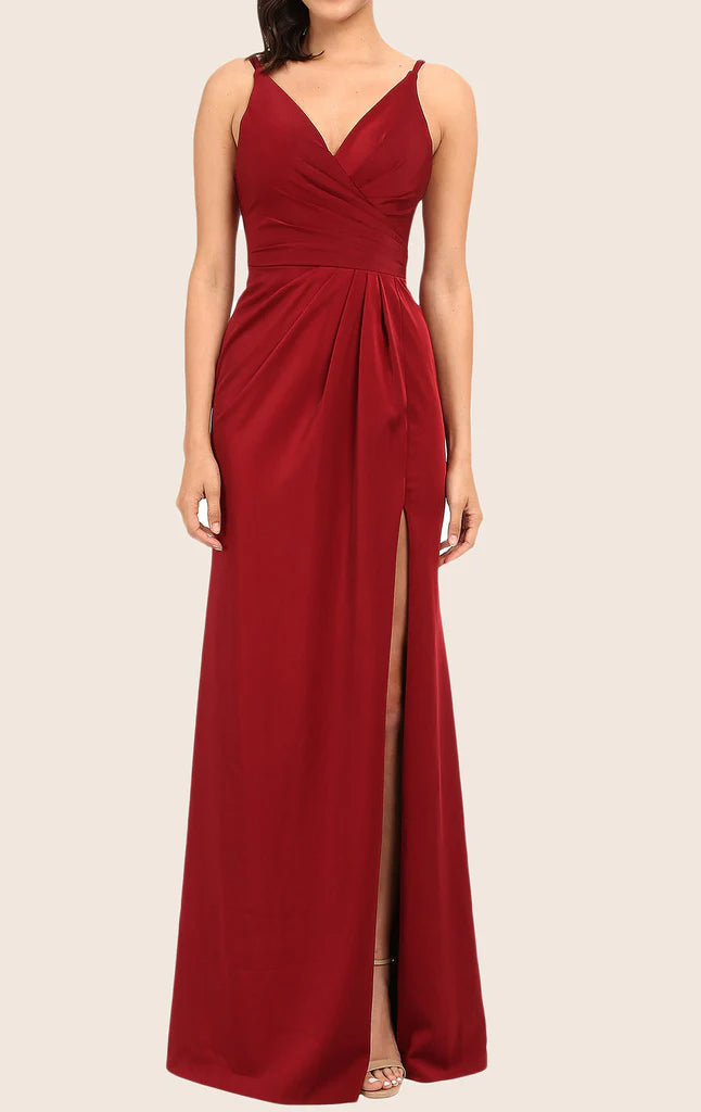 Träger V-Ausschnitt Chiffon Langes Ballkleid Formales Abendkleid